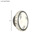Contemporary black circular wall light bedroom clear crystal trim