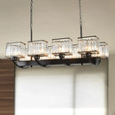 Contemporary black crystal chandelier dining room adjustable chain
