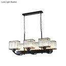 Contemporary black crystal chandelier dining room adjustable chain