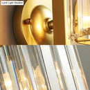 Contemporary black & gold crystal drum wall lamp bedroom lighting