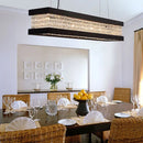 DecorBites™ Contemporary Black/Gold Crystal Island Pendant Lighting - Rectangle Shape, 6/7/9 Lights