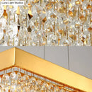 DecorBites™ Contemporary Black/Gold Crystal Island Pendant Lighting - Rectangle Shape, 6/7/9 Lights