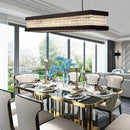 DecorBites™ Contemporary Black/Gold Crystal Island Pendant Lighting - Rectangle Shape, 6/7/9 Lights