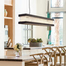 DecorBites™ Contemporary Black/Gold Crystal Island Pendant Lighting - Rectangle Shape, 6/7/9 Lights