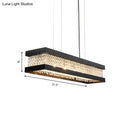 DecorBites™ Contemporary Black/Gold Crystal Island Pendant Lighting - Rectangle Shape, 6/7/9 Lights