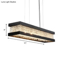 DecorBites™ Contemporary Black/Gold Crystal Island Pendant Lighting - Rectangle Shape, 6/7/9 Lights