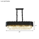 Contemporary black & gold crystal prism island lamp – dining room