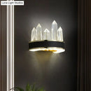 Contemporary black & gold crystal wall mount lighting living room