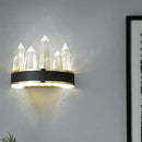 Contemporary black & gold crystal wall mount lighting living room