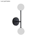 Contemporary black & gold dual ball wall lamp bedroom fixture