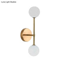 Contemporary black & gold dual ball wall lamp bedroom fixture