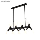 Contemporary black & gold island pendant light – living room chandelier