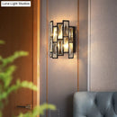 DecorBites™ Contemporary Black Half Cylinder Wall Lamp with Clear Crystal Blocks - 2 Lights Wall Mount