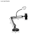 Contemporary black metal ring vanity desk lamp with adjustable arm