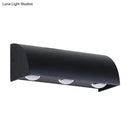 Contemporary black metal shade flush mount wall sconce – living room