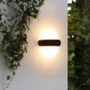 Contemporary black semi-sphere wall sconce patio outdoor area light