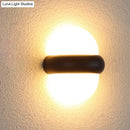 Contemporary black semi-sphere wall sconce patio outdoor area light