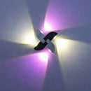 Contemporary black & silver windmill rgb wall sconce living room light