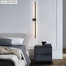 Contemporary black slim wall light – bedroom natural light fixture