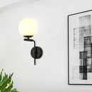 DecorBites™ Contemporary Sphere Glass Sconce Light - Bedroom Wall Mount with 1-Bulb