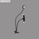 Contemporary black & white flexible led desk lamp bedroom phone clip