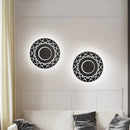 Contemporary black & white geometric wall lamp for living room