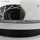 Contemporary black & white geometric wall lamp for living room