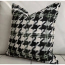 Contemporary black & white houndstooth square cushion cover living room