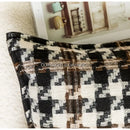 Contemporary black & white houndstooth square cushion cover living room