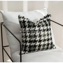 Contemporary black & white houndstooth square cushion cover living room