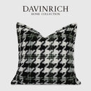 Contemporary black & white houndstooth square cushion cover living room