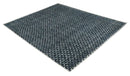 Contemporary Blue, Charcoal and Ivory Hand carved Geometrical Design Hand knotted wool Area Rug