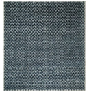 Contemporary Blue, Charcoal and Ivory Hand carved Geometrical Design Hand knotted wool Area Rug