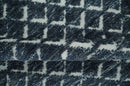Contemporary Blue, Charcoal and Ivory Hand carved Geometrical Design Hand knotted wool Area Rug