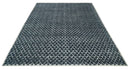 Contemporary Blue, Charcoal and Ivory Hand carved Geometrical Design Hand knotted wool Area Rug
