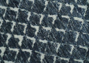 Contemporary Blue, Charcoal and Ivory Hand carved Geometrical Design Hand knotted wool Area Rug