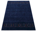 Contemporary Blue Design Hand Loomed Wool Area Rug