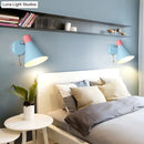 DecorBites™ Blue Metal Wide Flare Sconce: Contemporary Wall Mount Light with Pull Chain
