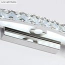 Contemporary bow shaped crystal silver vanity lighting bathroom sconce