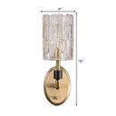 DecorBites™ Brass Bedside Wall Sconce with Clear Crystal Shade - Contemporary Style