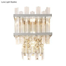 DecorBites™ Contemporary Crystal Wall Sconce: Brass/Chrome Linear 3-Light Fixture