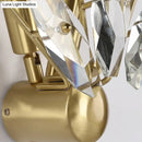 Contemporary brass crystal sputnik wall sconce for living room