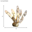 Contemporary brass crystal sputnik wall sconce for living room