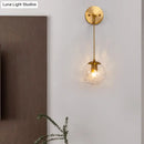 Contemporary brass dimpled glass wall lamp bedroom sconce