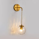 Contemporary brass dimpled glass wall lamp bedroom sconce