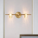 Contemporary brass double oval wall light fixture – bedroom led sconce