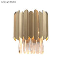 Contemporary brass finish crystal wall lamp living room sconce
