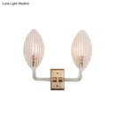 Contemporary brass leaf wall light fixture – living room glass sconce