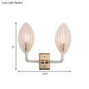 Contemporary brass leaf wall light fixture – living room glass sconce