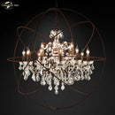 Contemporary bronze crystal led chandelier dining room pendant light